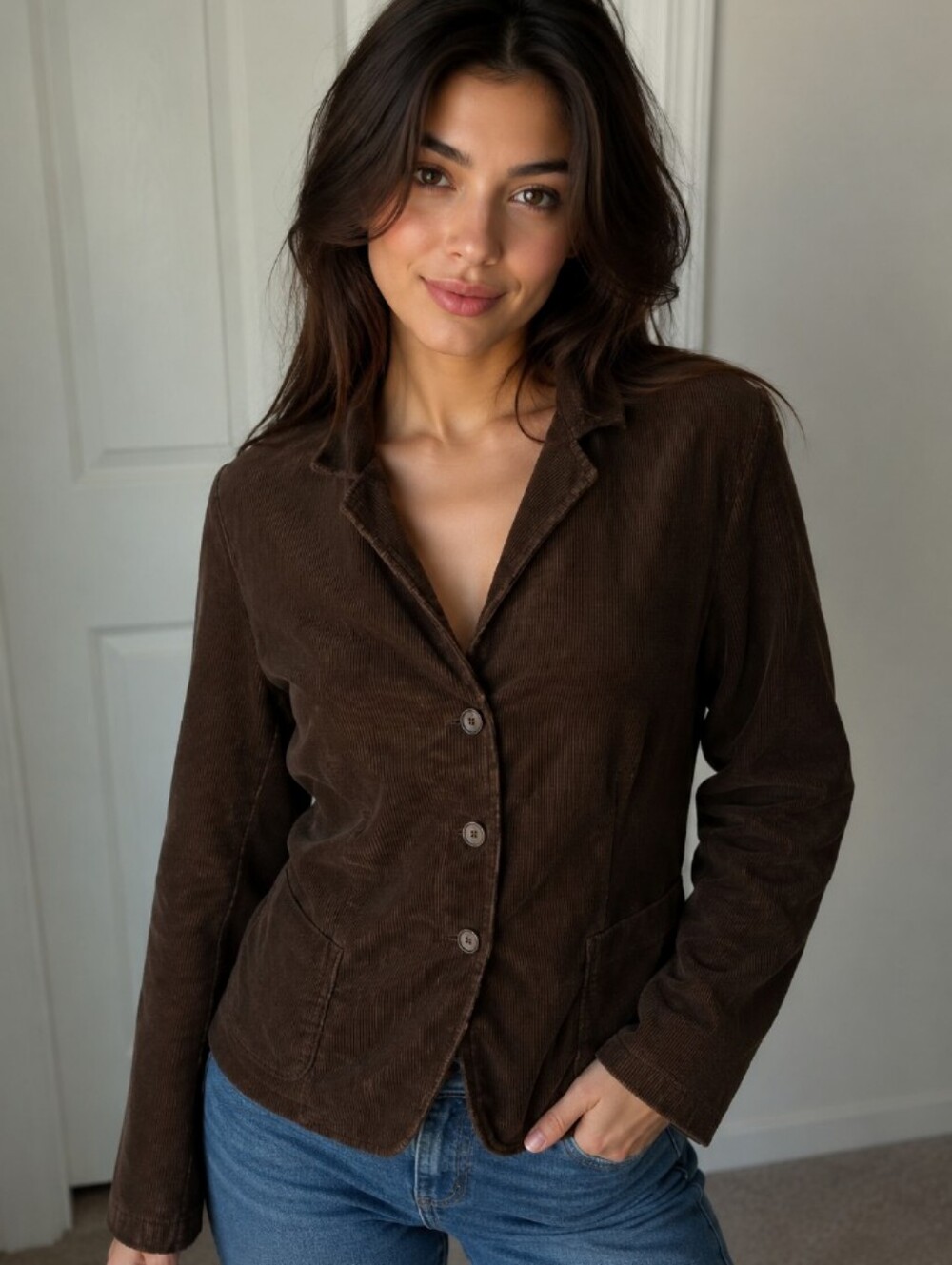 J. Crew Brown Corduroy Three-Button Blazer XL